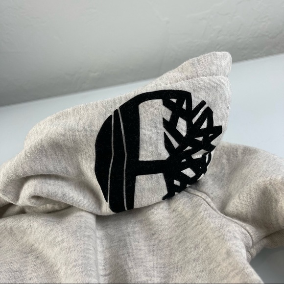 Timberland Sweat Pants Set Jacket Hoodie Cream Black 2 PC - Picture 5 of 8